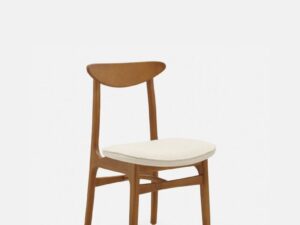 Eetkamerstoel 200-190 Mix Bouclé Crème met donker houten frame. Stijlvolle stoel voor de eetkamer.