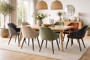 Eetkamerstoelen aan een mooie eettafel