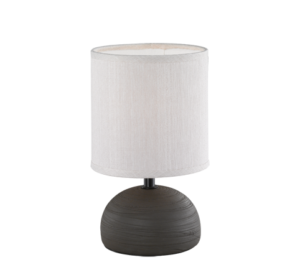 REALITY Tafellamp LUCI: lamp met witte kap en donkergrijze voet