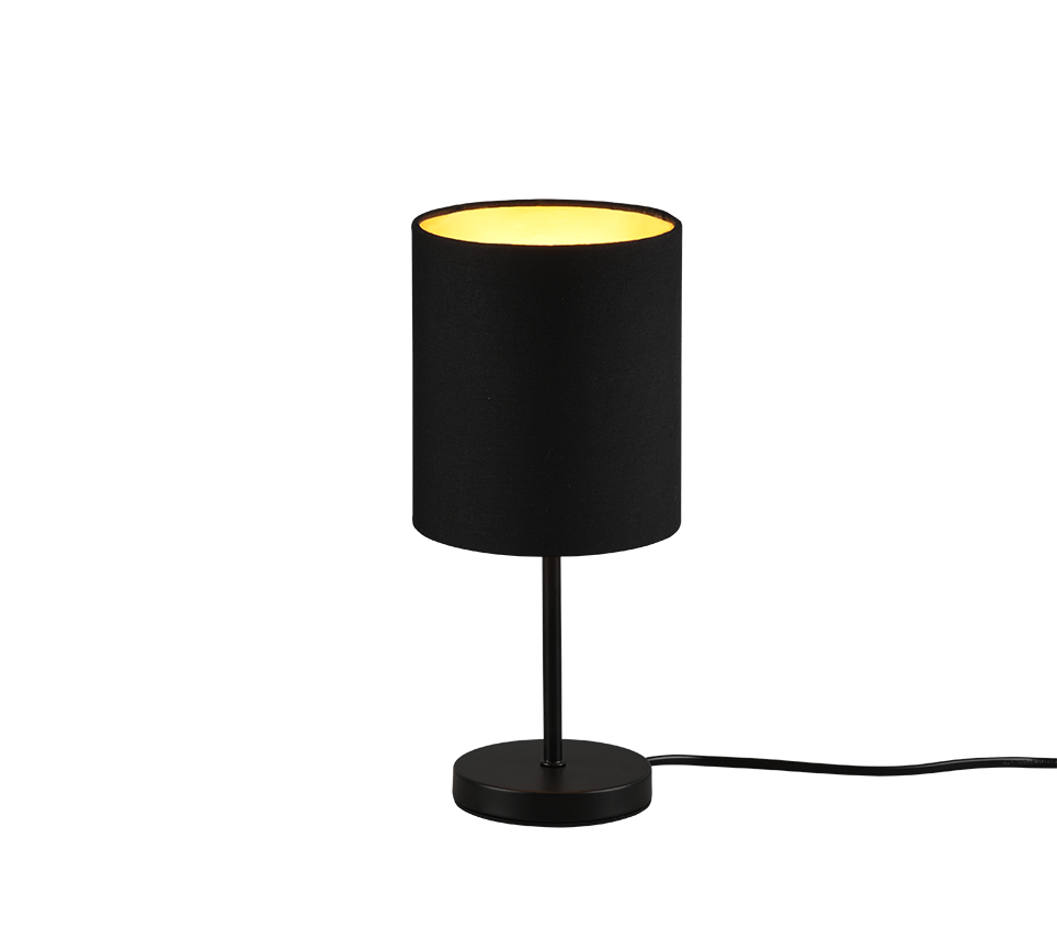 REALITY Tafellamp JERRY: Zwarte tafellamp met cilindrische lampenkap