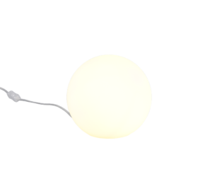 REALITY Tafellamp PINGPONG: Ronde, witte tafellamp.