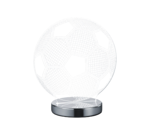 REALITY Tafellamp BALL: Voetbalvormige lamp met chromen voet