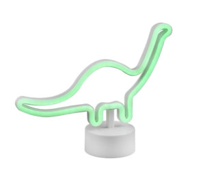 REALITY Tafellamp BRONTO: Groene neon dinosaurus tafellamp.