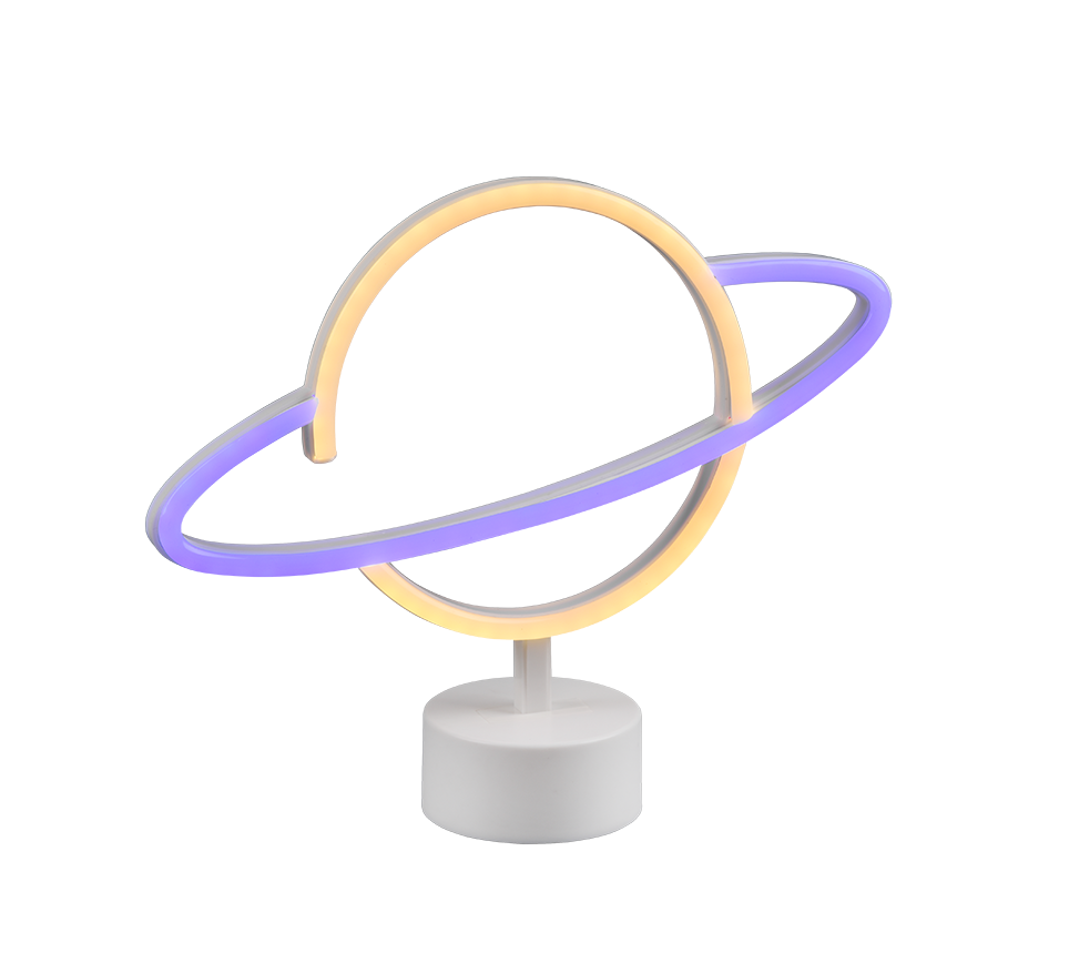 REALITY Tafellamp PLANET: Moderne tafellamp in neon-look met planeet ontwerp.