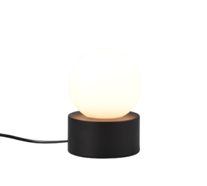 REALITY Tafellamp COUNTESS: Bolvormige lamp op een zwarte voet.