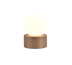 REALITY Tafellamp COUNTESS: Moderne tafellamp met ronde lampenkap op bronzen voet.