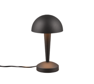 REALITY Tafellamp CANARIA: Zwarte paddenstoelvormige tafellamp