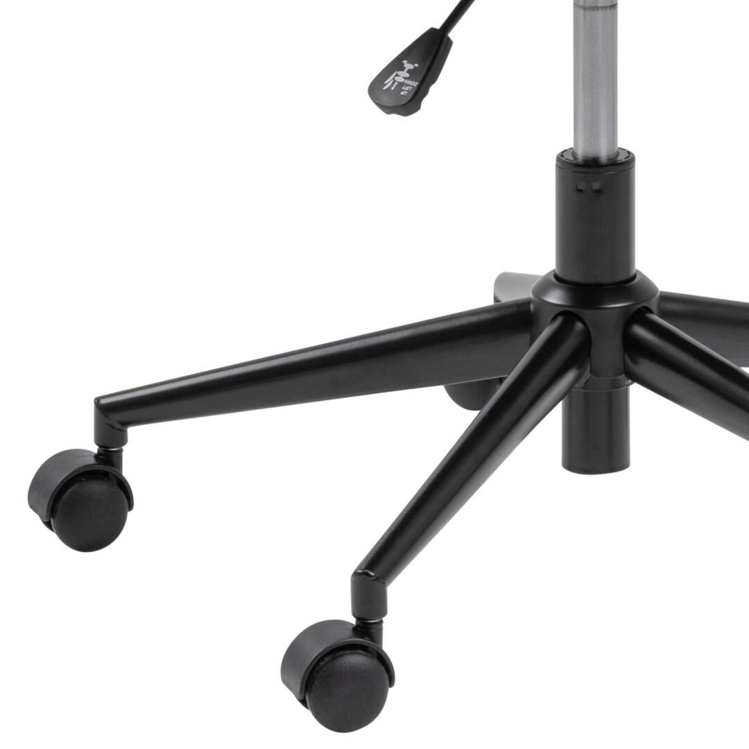 Nora bureaustoel: Zwarte basis met wielen voor bureaustoel met armleuningen.