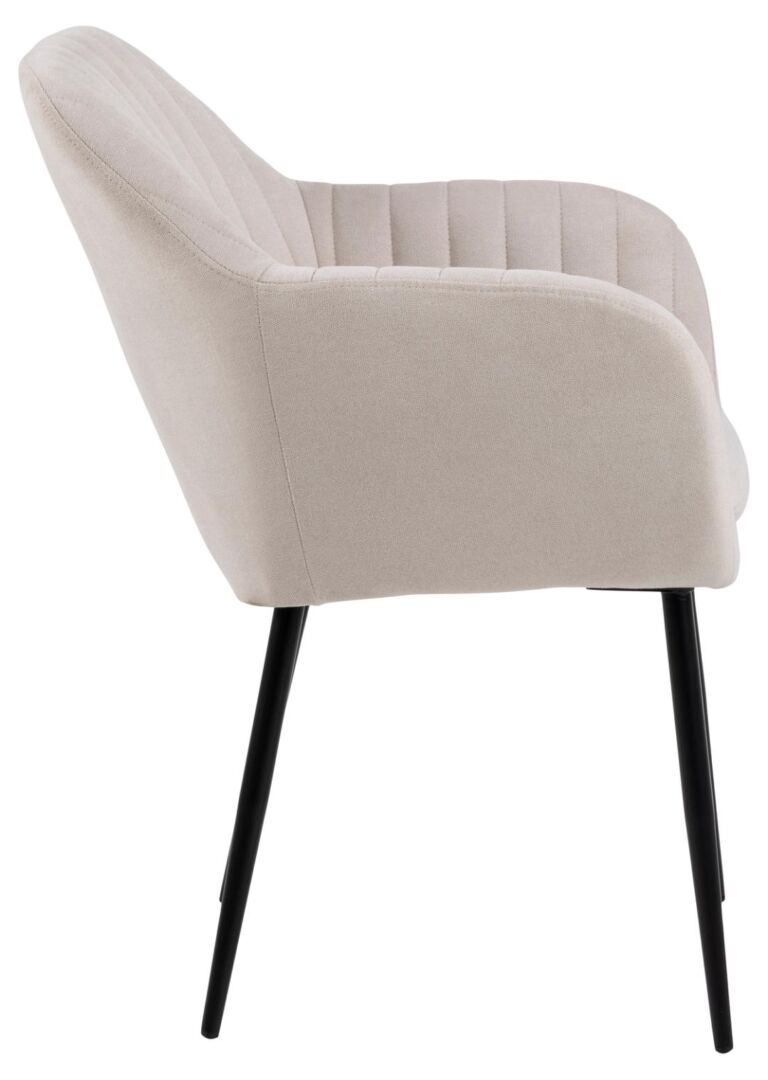 Emilia eetkamerstoel met armleuning: Stijlvolle stoel met armleuningen in een neutrale kleur.