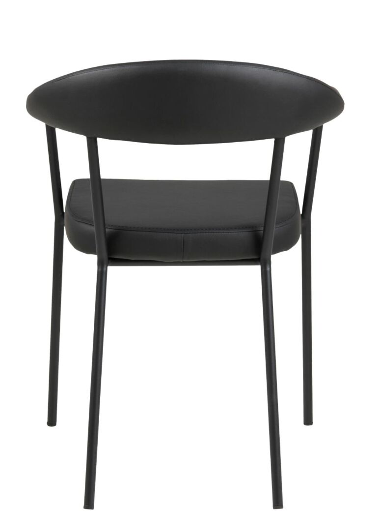 Zwarte Ava eetkamerstoel met armleuning, onderdeel van een set van 2.