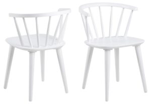 Ida eetkamerstoel (set van 2): Witte houten eetkamerstoelen in set van twee.