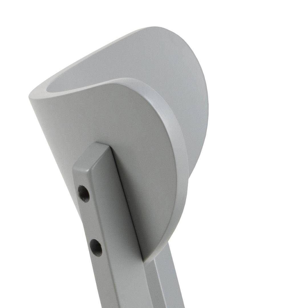 Roxby eetkamerstoel (set van 2): Detailopname van de grijze stoelrug.