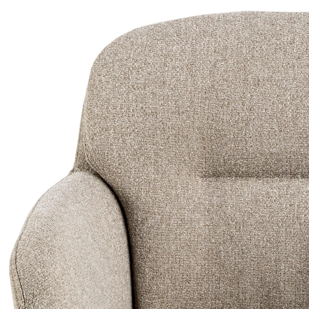Dora eetkamerstoel met armleuning, detailopname van de bekleding.
