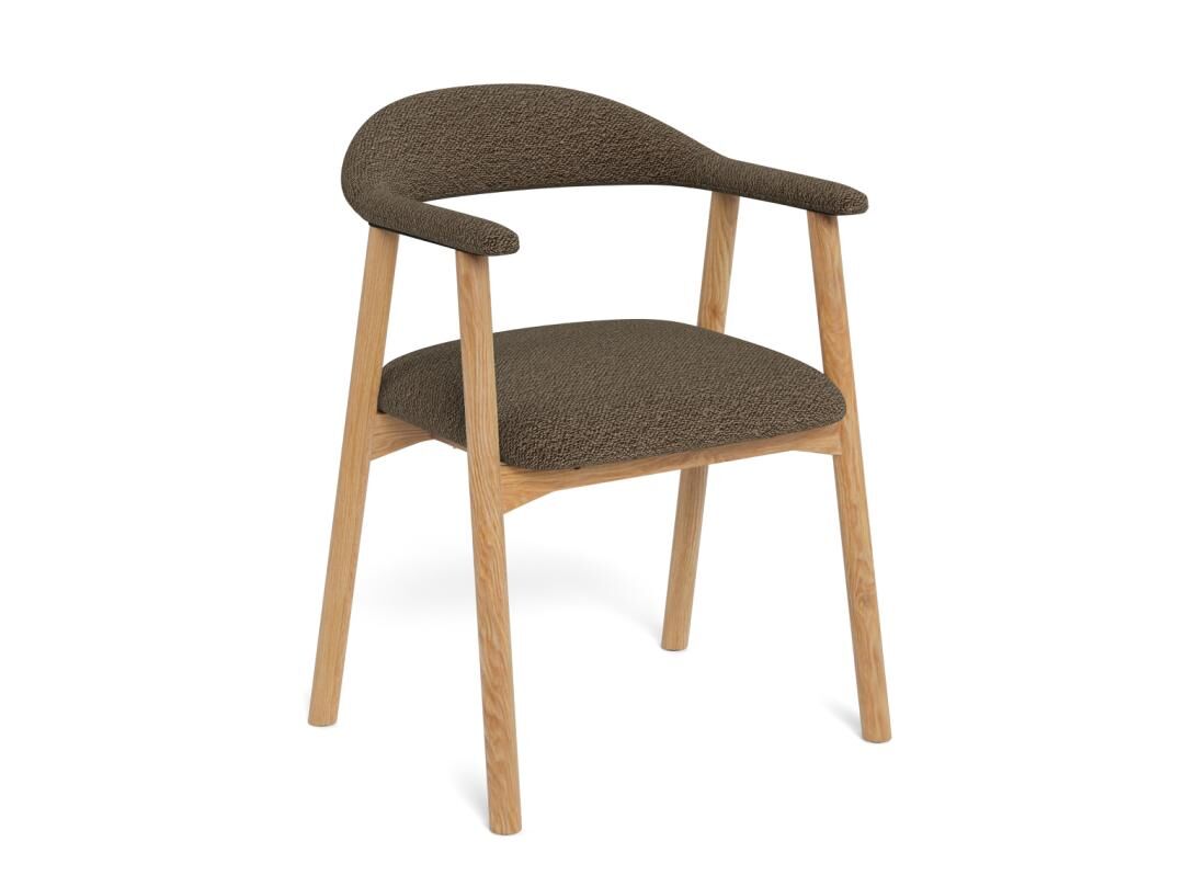 Addi Eetkamerstoel Met Armleuning – Beige Apia Stof Set 2