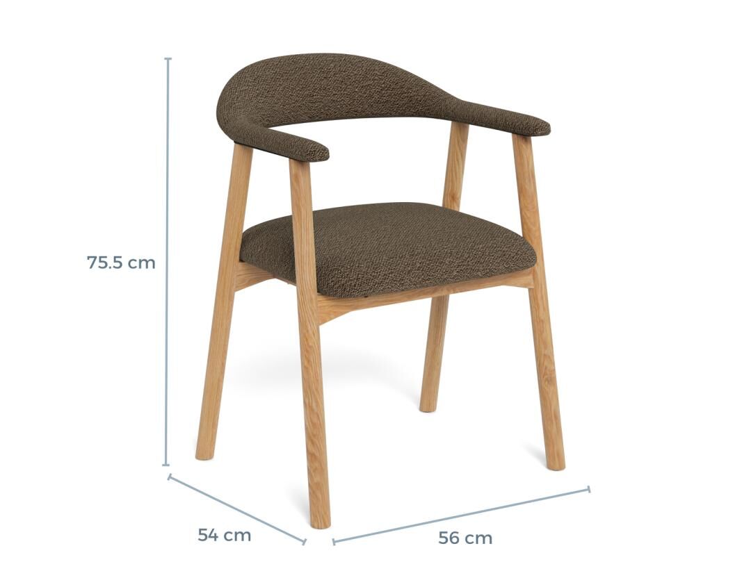 Addi Eetkamerstoel Met Armleuning – Beige Apia Stof Set 2 - Afbeelding 9