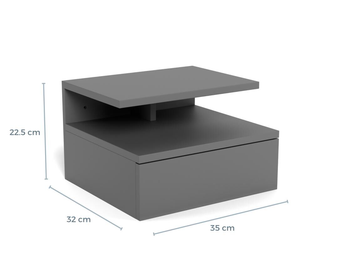 Nachtkastje Grijs MDF Slaapkamer - Afbeelding 6