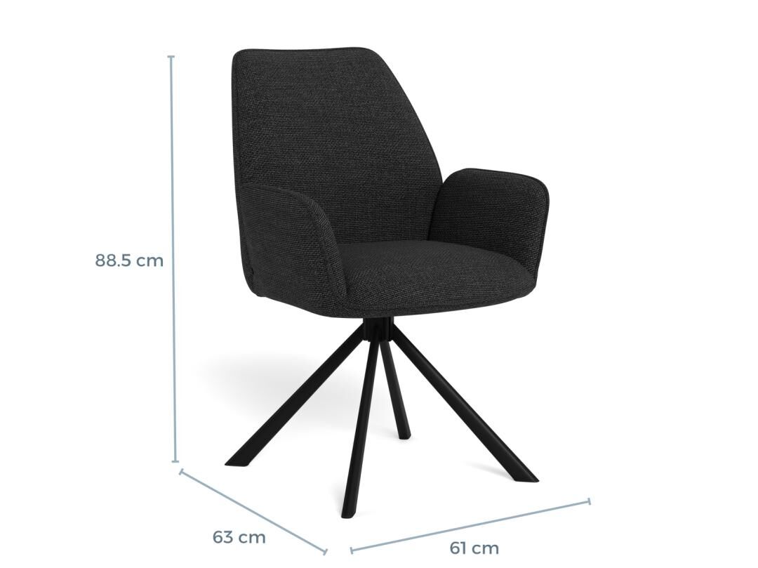 Glenda Eetkamerstoel Met Armleuning – Beige Basel Met Staal Set 2 - Afbeelding 9