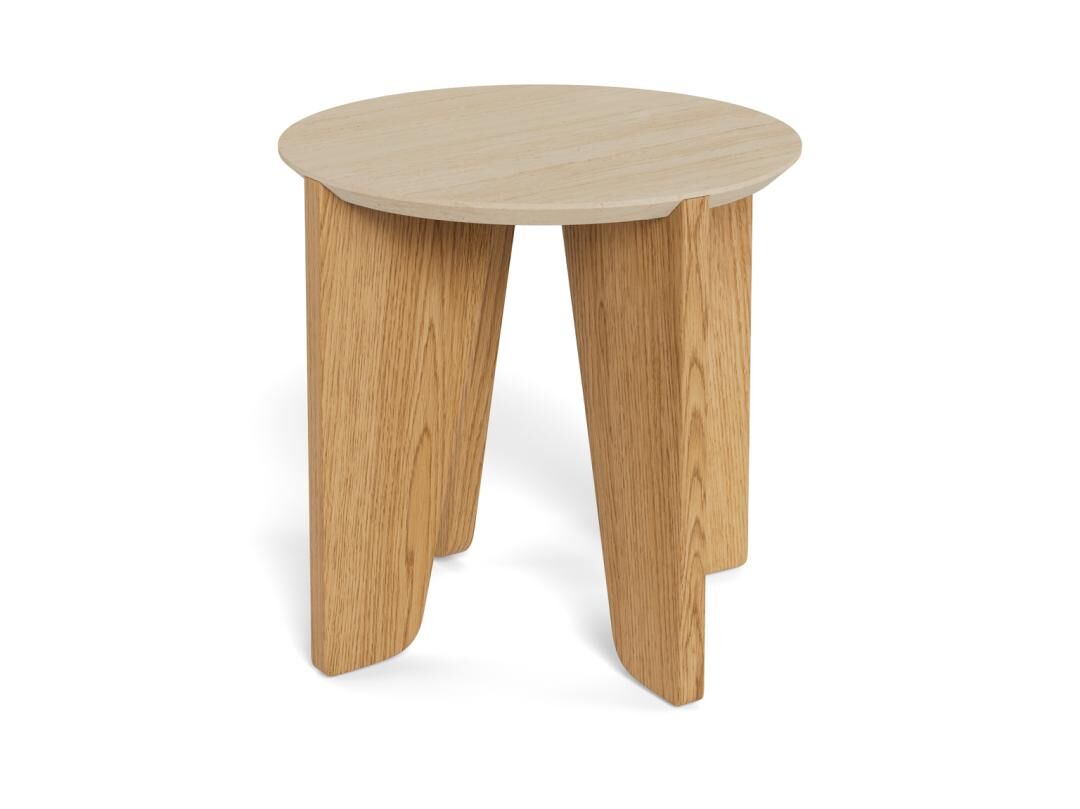 Bijzettafel Beige 50 CM Rond Kunststof