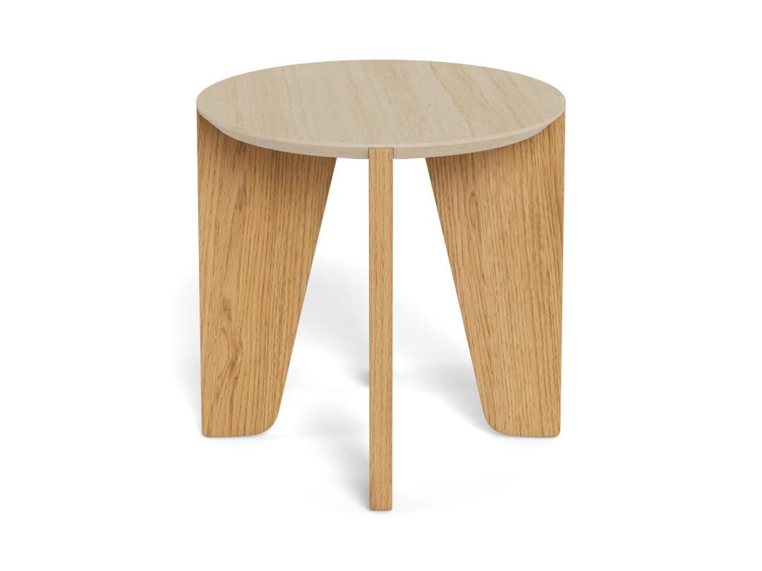 Bijzettafel Beige 50 CM Rond Kunststof - Afbeelding 3