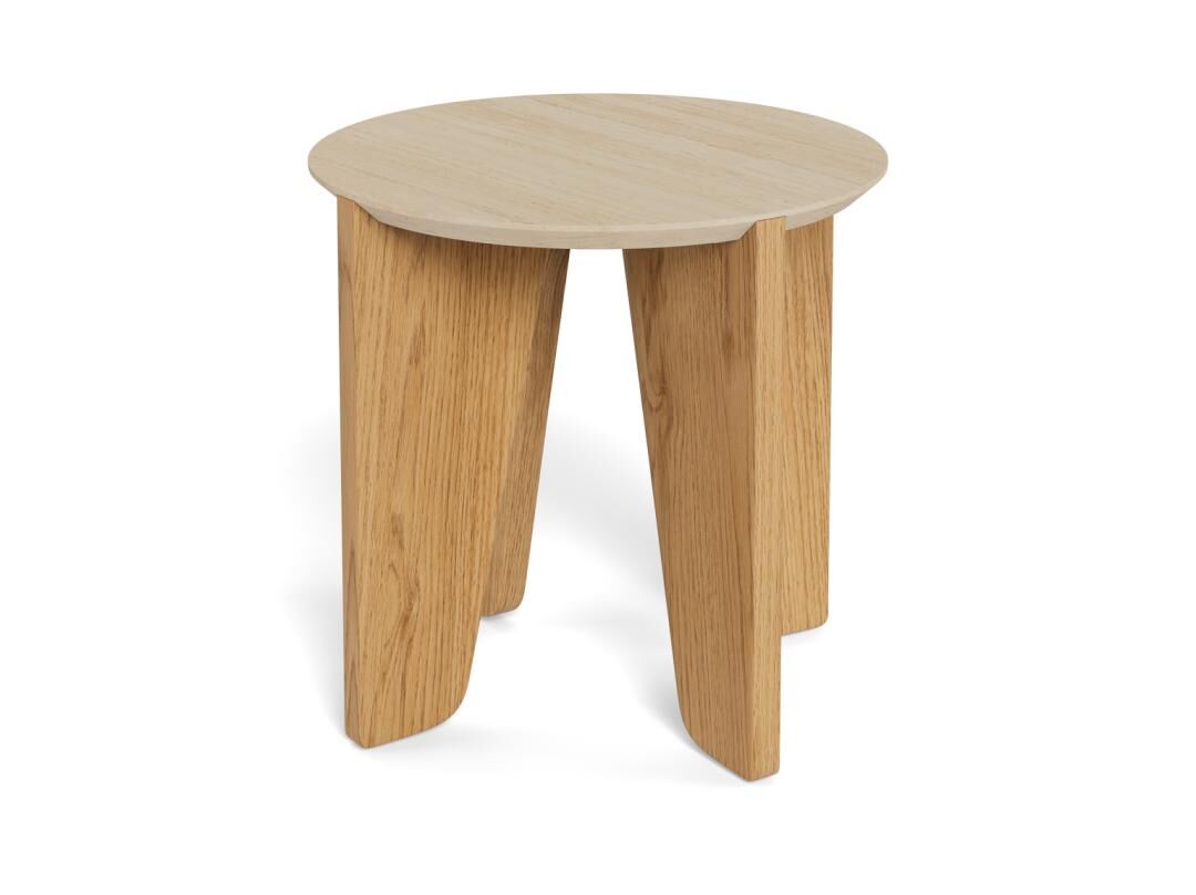 Bijzettafel Beige 50 CM Rond Kunststof - Afbeelding 4