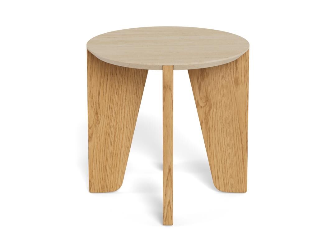 Bijzettafel Beige 50 CM Rond Kunststof - Afbeelding 5