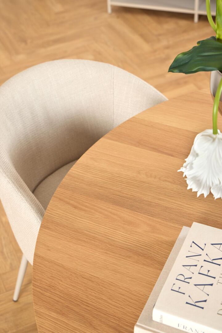 Eleanor Eetkamerstoel Met Armleuning – Wit Eiken Papercord Set 2 - Afbeelding 13