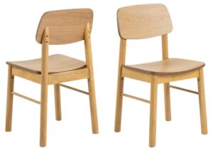 Barlow eetkamerstoel (set van 2): Licht houten eetkamerstoelen met gebogen zitting en rugleuning.