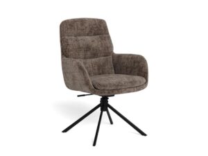 Edgar Eetkamerstoel Met Armleuning –  Bruin Stof Set 2