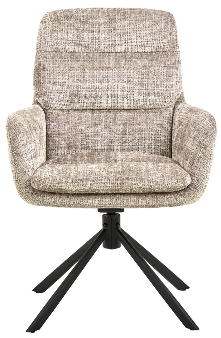 Edgar eetkamerstoel met armleuning: gestoffeerde draaistoel met armleuningen.