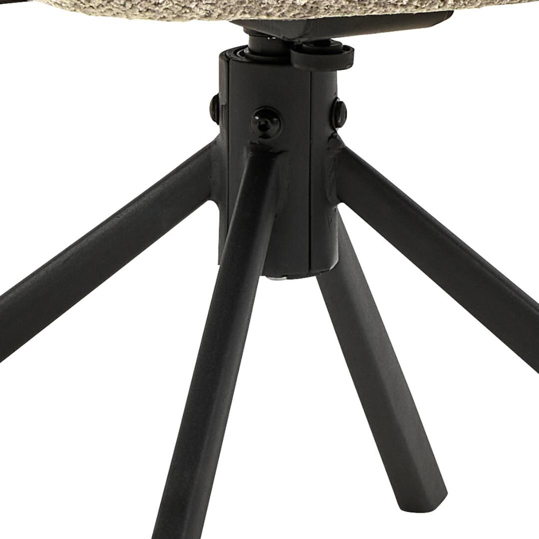 Onderstel Edgar eetkamerstoel met armleuning: Zwart metalen vierpoots onderstel.