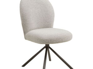 Eetkamerstoel Lana Design | Nieuwe Sfeer: Stijlvolle eetkamerstoel met zachte bekleding en metalen onderstel.