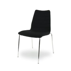 Workliving Verona Stoel Mirage Zwart Chroom: Zwarte stoel met chromen poten voor een nieuwe sfeer.