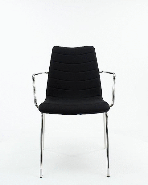 Workliving Verona Armstoel Mirage Zwart Chroom: Zwarte design stoel met armleuningen voor een nieuwe sfeer.