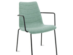 Workliving Verona Armstoel Wolvilt Groen: Stijlvolle groene armstoel voor een nieuwe sfeer.