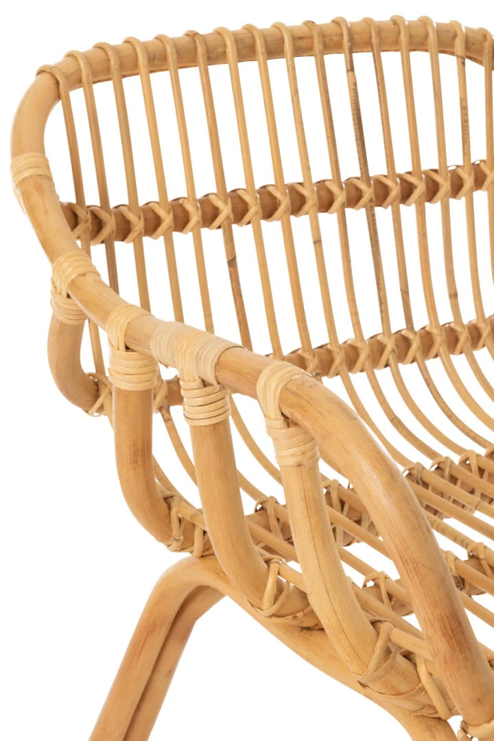 Stoel Ana Rotan Naturel: close-up van een natuurlijk rotan stoel van Nieuwe Sfeer.
