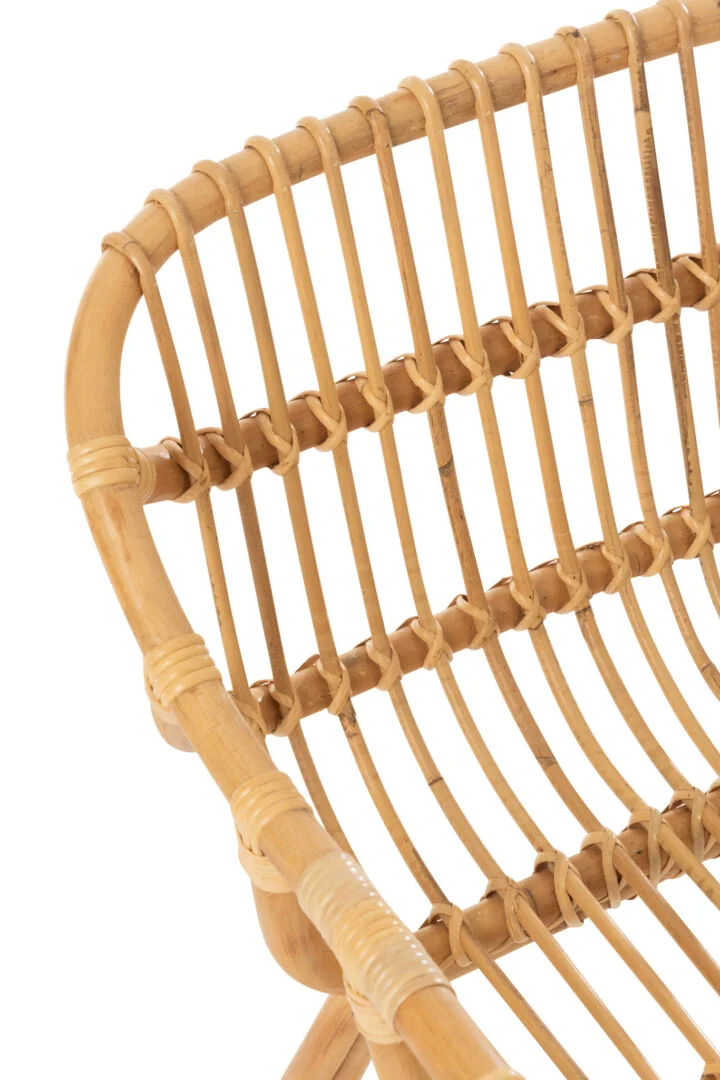 Detailopname Stoel Ana Rotan Naturel | Nieuwe Sfeer, toont het rotan vlechtwerk.