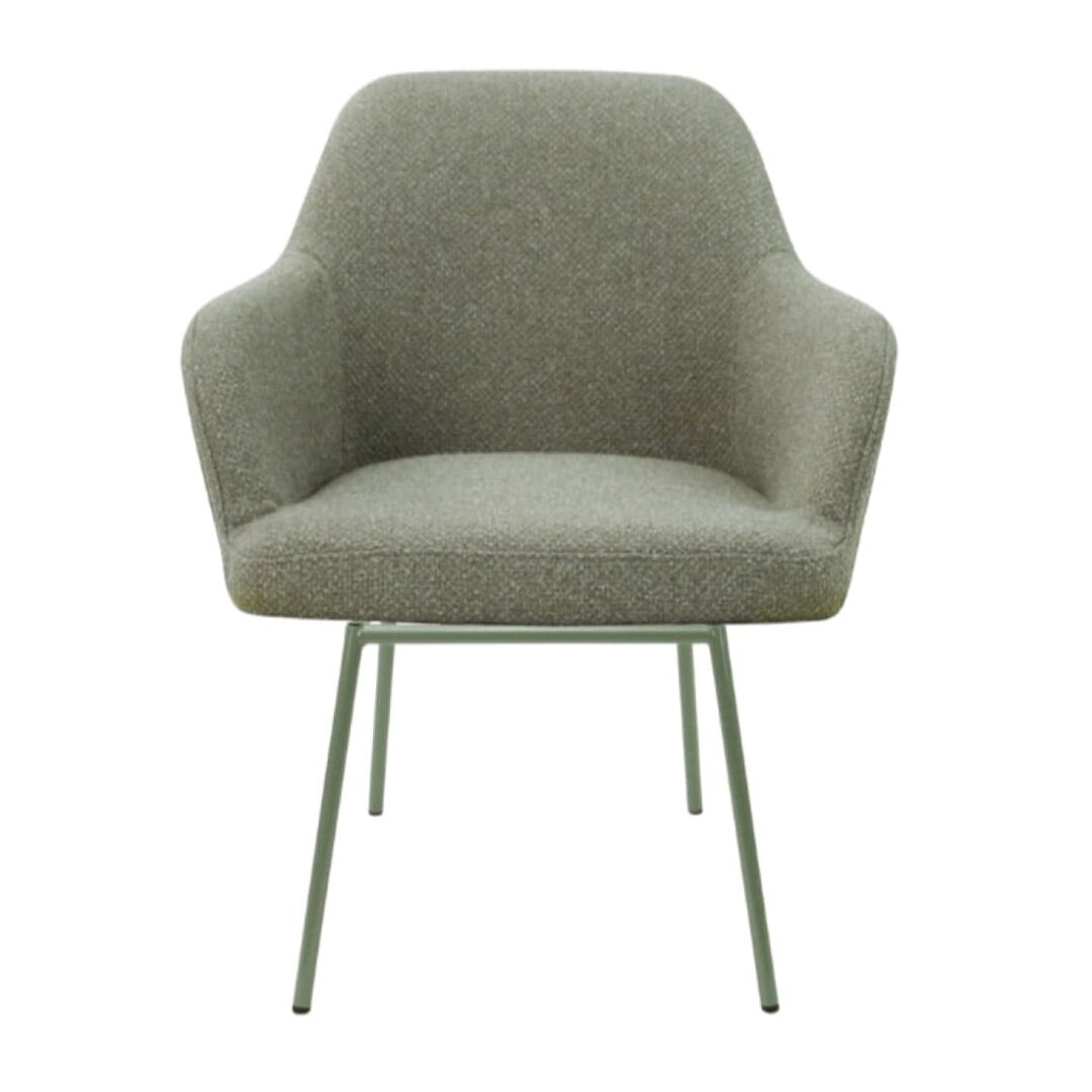 Workliving LoLa Eetkamerstoel: Grijze fauteuil voor een nieuwe sfeer in huis.