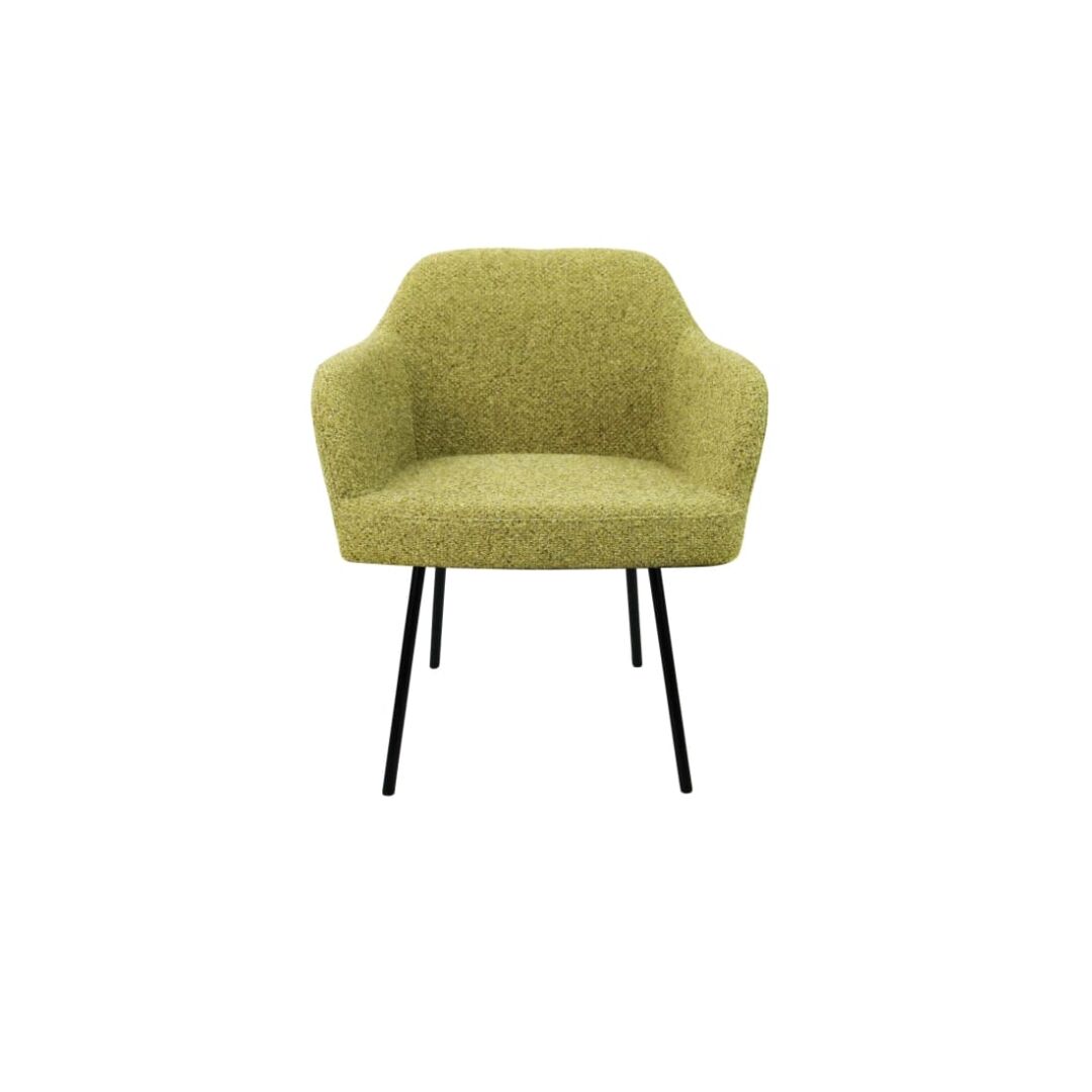 Workliving LoLa Eetkamerstoel Mix & Match: Groene design eetkamerstoel met zwarte poten.