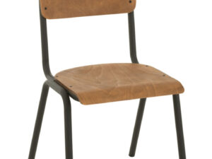 Stoel Hout Metaal Bruin van Nieuwe Sfeer: houten zitting en rugleuning met metalen frame.