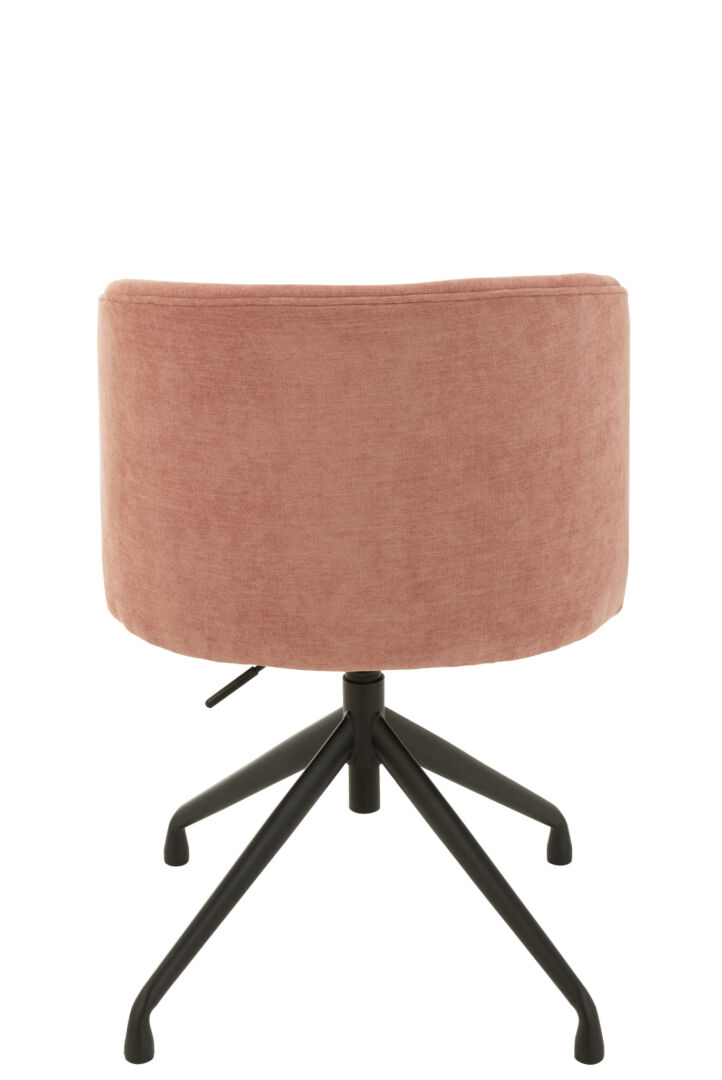 Draaibare Stoel Verstelbaar Textiel Lichtroze van Nieuwe Sfeer: roze bureaustoel met zwarte voet.