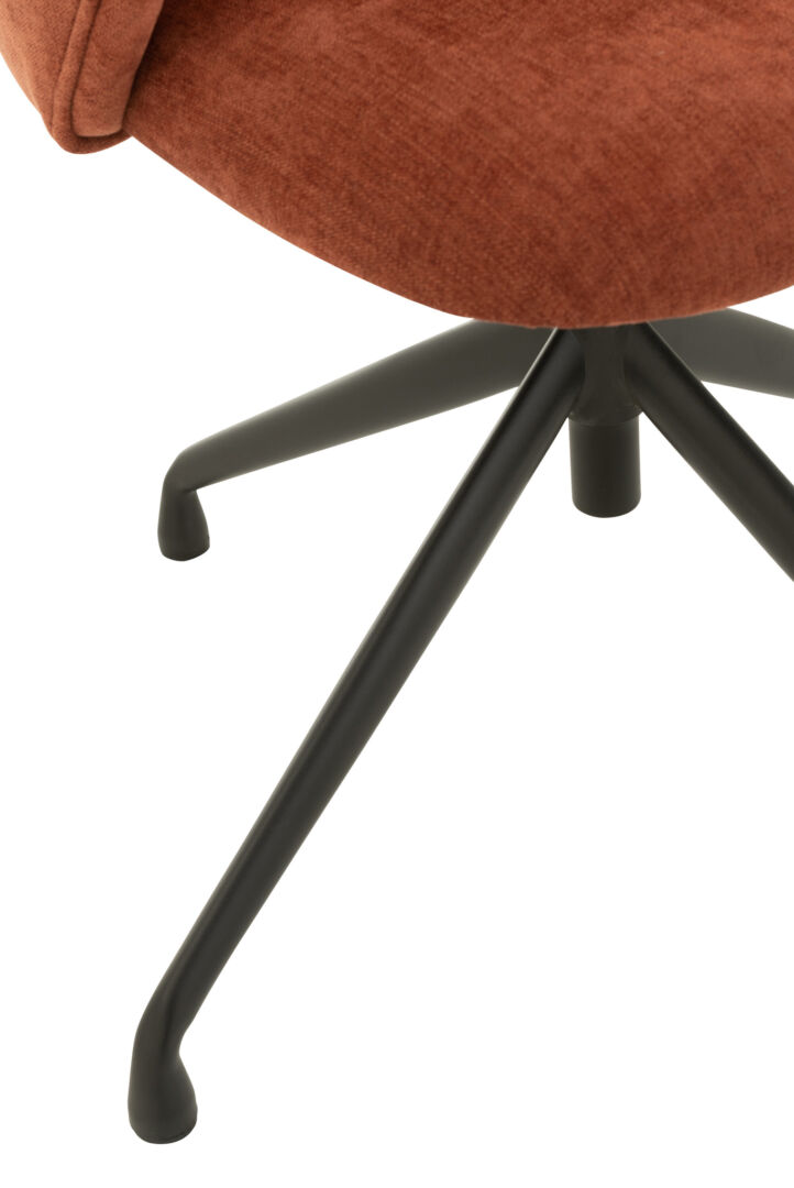 Draaibare Stoel Verstelbaar Textiel Bordeaux: Onderstel van de draaistoel met roestkleurige zitting.