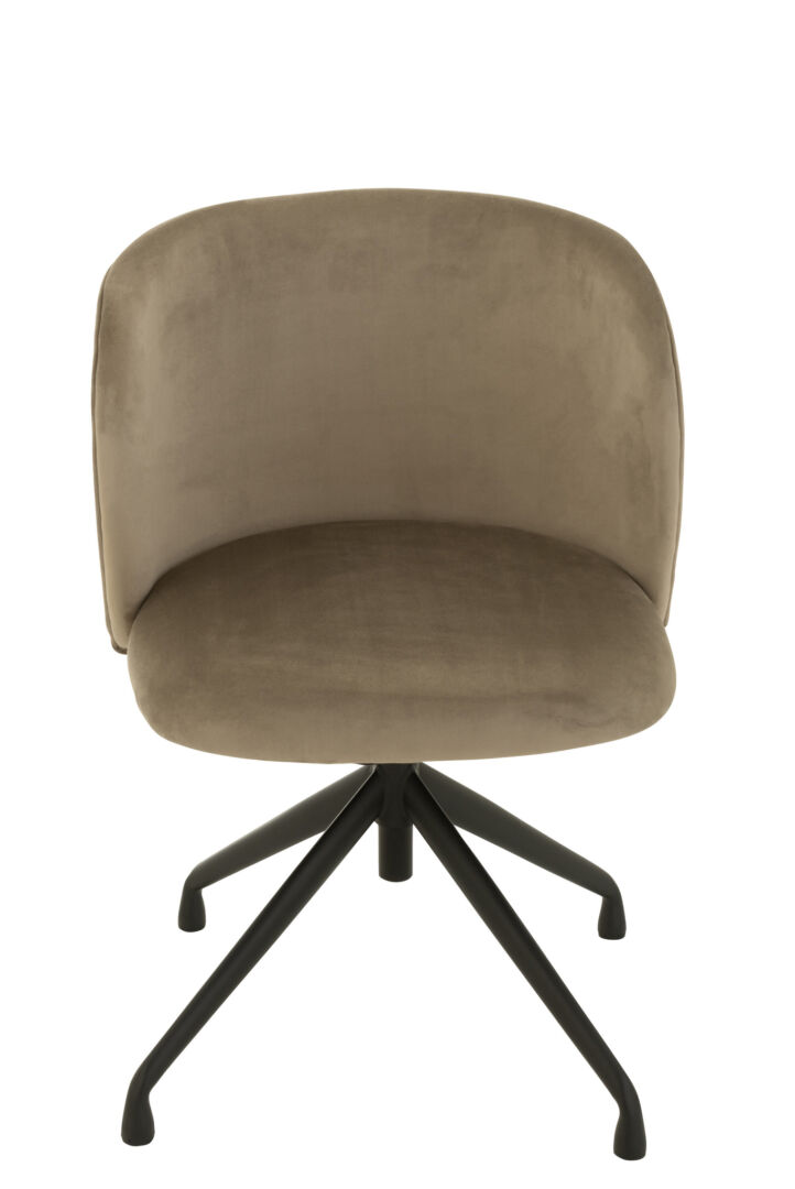 Draaibare Stoel Verstelbaar Fluweel Donkergrijs van Nieuwe Sfeer, met zwarte draaivoet.