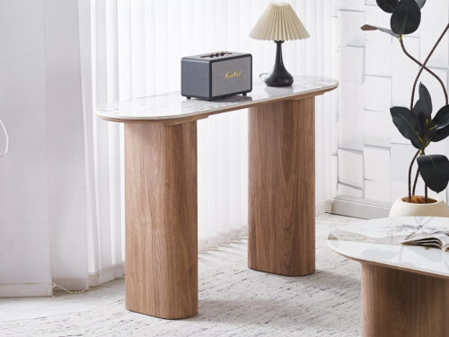 Sidetable Marbella 120 cm marmerlook wit Hotel chique