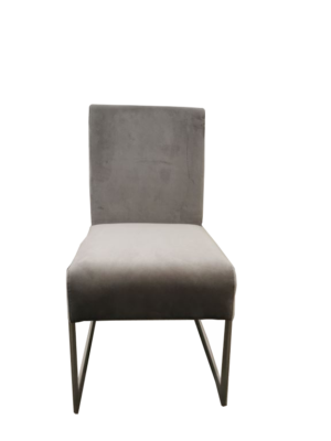 Coral Eetkamerstoel Diamond: Grijze velvet stoel met metalen poten van Nieuwe Sfeer