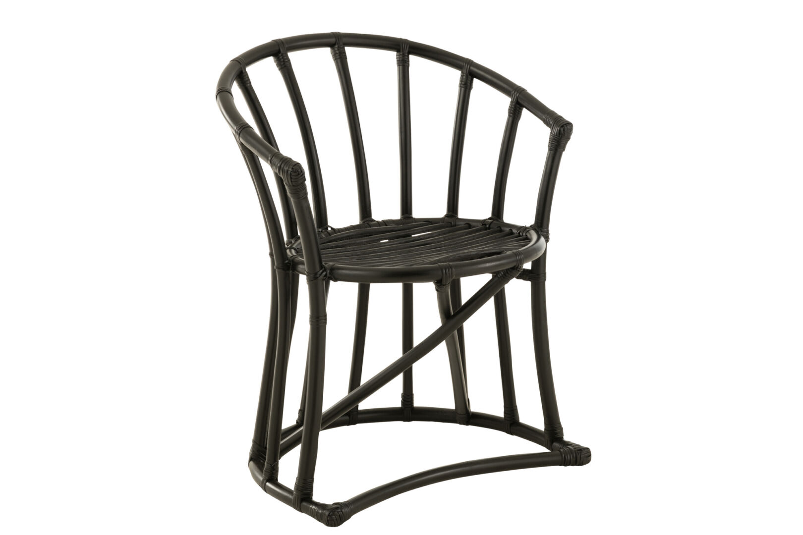 Zwarte rotan eetkamerstoel van Nieuwe Sfeer. Elegant design.