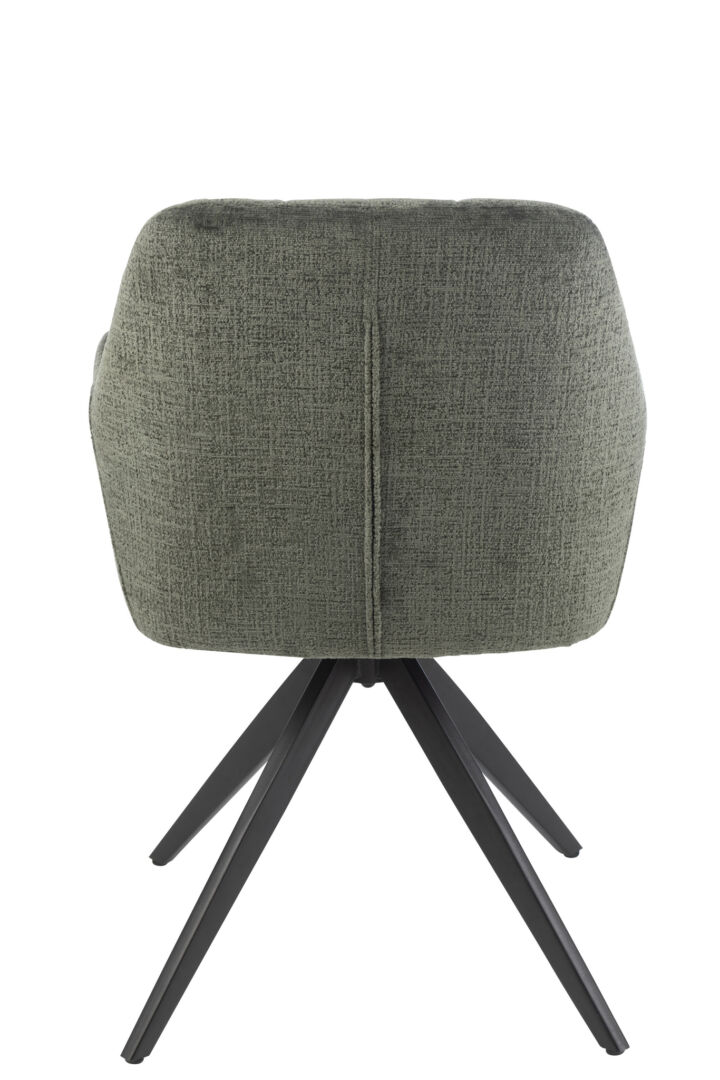 Stoel Louna Metaal Acryl Groen van Nieuwe Sfeer, groene eetkamerstoel met metalen poten.