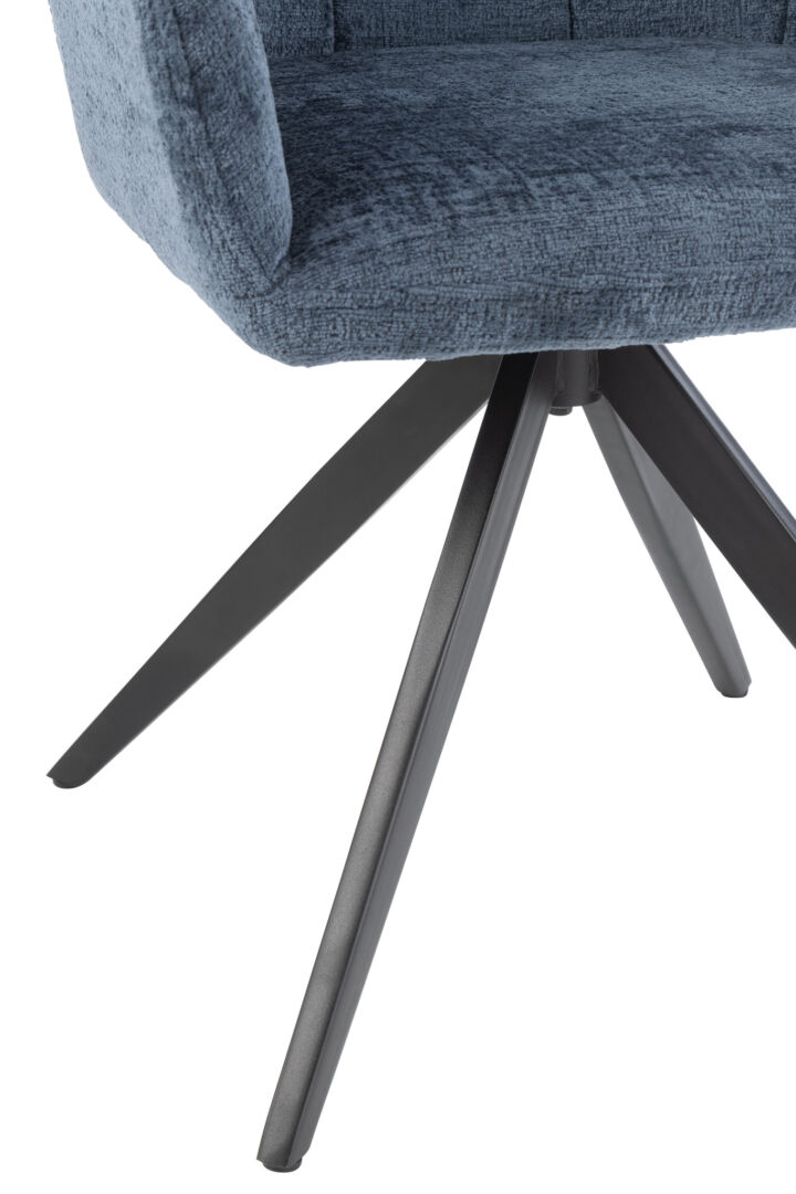 Stoel Louna Metaal Acryl Blauw: blauwe stoel met metalen poten van Nieuwe Sfeer.