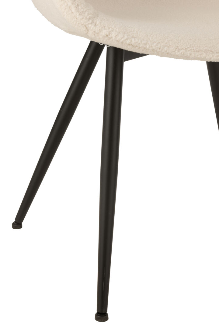 Stoel Anise Stof Mintgroen poten, detailopname van de zwarte metalen poten.