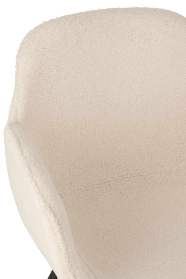 Stoel Anise Stof Mintgroen: Detailopname van crèmekleurige stoel met zachte stof.