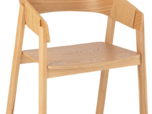 Stoel Naga Essenhout Touw Naturel | Nieuwe Sfeer: Houten stoel met touwdetail.